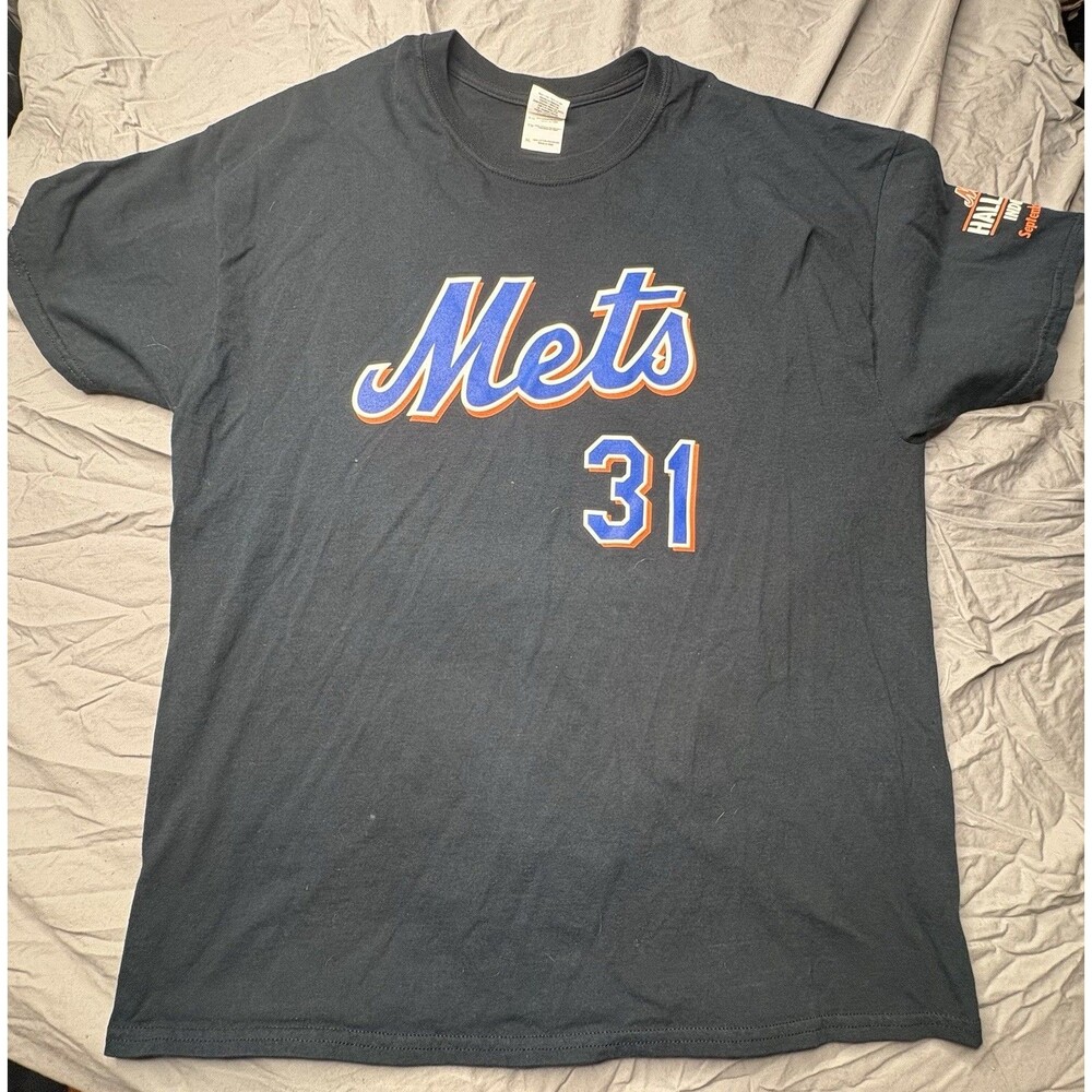 New York Mets #31 Mike Piazza Hall of Fame induction T-shirt Black Men’s XL MLB